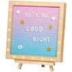 Gradient Felt Letter Board, 253x253 mm Felt Message Board, Changeable Sign Boards with 510 Letters, Stand, and Built-in LED Lights, Baby Announcement Sign for Home Classroom Office Decor Wedding