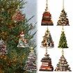 Christmas Tree Shape Bookshelf Pendant,Hanging Sleigh Pendants,Christmas Books Acrylic Ornaments Gifts (F)