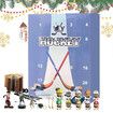 24 Door Hockey Advent Calendar Ice Ball Miniature Keepsake for 24-Day Holiday Countdown and Christmas Decorations