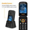 4G Unlocked Flip Phone for Seniors,Dual Screen Big Button Basic Phone for Elderly,Simple Cell Phone with SOS Button,Hearing Aid Compatible (Black)