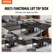 Lift Top Coffee Table 39.4" Rectangle Coffee Table with Light & USB Black