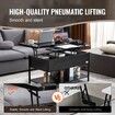 Lift Top Coffee Table 39.4" Rectangle Coffee Table with Light & USB Black