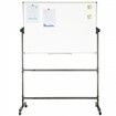 Rolling Whiteboard, 48x32 inch Double-Sided Magnetic Mobile Whiteboard, 360° Reversible Adjustable Height Dry Erase Board with Wheels & Movable Tray for Office School