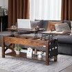 Lift Top Coffee Table 47.5" Rectangle Coffee Table for Living Room Brown