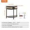 Half-moon Rattan Console Table 2 Storage Drawers Rattan Sliding Door Black