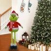 Christmas Standing Grinch, Xmas Stuffed Grinch Standing Figure with Extendable Legs for Christmas Floor Decor,1 Pack