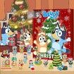 Bluey Advent Calendar, 24Pcs Cute Cartoon Puppy Figures Doll Xmas Vacation Stocking Stuffer Gifts