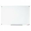 Magnetic Glass Whiteboard, Dry Erase Board 48"x32", Wall-Mounted Large White Glassboard Frameless, with Marker Tray, an Eraser and 2 Markers, White