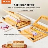 Soap Cutter, Cut 1-12 Bars, Precisely and Accurately Cut 1 Inch Bars, Bamboo Soap Slicer With Steel Wire, Multi Handmade Soap Wire Cutter for Loaf Candles Cheese Butter DIY Making Tool