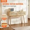 Rattan Console Table with 2 Storage Drawers Rattan Sliding Door Natural