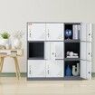 9 Doors Metal Storage Cabinet Employees Steel Storage Cabinet Office Gray