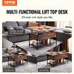 Lift Top Coffee Table 39.4" Rectangle Coffee Table with Light & USB Brown