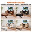 Rattan TV Stand, Boho TV Cabinet for 55 inch TV, Mid Century Modern TV Stand, Rattan TV Console with Adjustable Shelfs for  Living Room, Media Room, Black