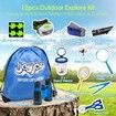 Outdoor Adventure Camping Kit & Bug Catcher Kit with Drawstring Bag, Binoculars, Educational Nature Exploration Toys Gift for Boys & Girls