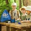 Outdoor Adventure Camping Kit & Bug Catcher Kit with Drawstring Bag, Binoculars, Educational Nature Exploration Toys Gift for Boys & Girls