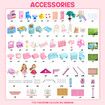 Girls Doll House Dream Land Cottage DIY Pretend Play Furniture Princess Pet Dolls Toys Set Children Roleplay Accessories Christmas Birthday Gift