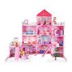 Girls Doll House Dream Land Cottage DIY Pretend Play Furniture Princess Pet Dolls Toys Set Children Roleplay Accessories Christmas Birthday Gift