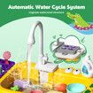 Kids Play Kitchen Sink Toys Game Set Food Utensils Wash Basin Faucet Tap Playset Pretend Role Electric Dishwasher Auto Water Circulation System