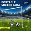 Soccer Goal Portable Football Net Metal Frame Backyard Park Training Set Practice Outdoor Game Sports Match Kids Youth 1.8x3.6m with Storage Bag