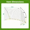 Soccer Goal Portable Football Net Metal Frame Backyard Park Training Set Practice Outdoor Game Sports Match Kids Youth 1.8x3.6m with Storage Bag