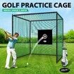 Genki Golf Practice Cage 3M Hitting Net Target Set Sport Netting Training Aids Steel Frame Swing Driving Football Baseball Nets Indoor Outdoor