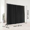 Room Divider, 8 ft x 10 ft Portable Panel Room Divider with Wheels Curtain Divider Stand, Room Divider Privacy Screen for Office, Bedroom, Dining Room, Study, Black