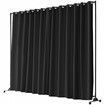 Room Divider, 8 ft x 10 ft Portable Panel Room Divider with Wheels Curtain Divider Stand, Room Divider Privacy Screen for Office, Bedroom, Dining Room, Study, Black