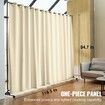 Room Divider, 8 ft x 10 ft(96×120inch) Portable Panel Room Divider with Wheels Curtain Divider Stand, Room Divider Privacy Screen for Office, Bedroom, Dining Room, Study, Beige