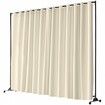 Room Divider, 8 ft x 10 ft(96×120inch) Portable Panel Room Divider with Wheels Curtain Divider Stand, Room Divider Privacy Screen for Office, Bedroom, Dining Room, Study, Beige