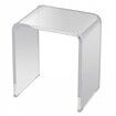 Acrylic End Table, C-Shaped Lucite Side Table, Clear Acrylic Side Table for Drink, Food, Snack used in Living Room, Bedroom, and Study