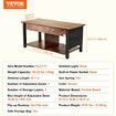 Lift Top Coffee Table 41.7" Rectangle Coffee Table for Living Room Brown