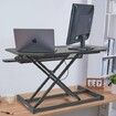 Standing Desk Converter, Two-Tier Stand up Desk Riser, 915 mm Large Sit to Stand Desk Converter, 140-510 mm  Adjustable Height, for Monitor, Keyboard & Accessories Used in Home Office