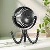 Portable Stroller Fan Desk Clip On USB Battery Powered 4 Speeds Cooling Rotatable Handheld Personal for Car Seat Bike Pram Crib Travel Outdoor