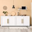 TV Stand Storage Cabinet White Entertainment Unit Television Console Table Media Centre Bench Bed Living Room Furniture with 4 Doors