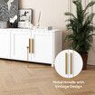 TV Stand Storage Cabinet White Entertainment Unit Television Console Table Media Centre Bench Bed Living Room Furniture with 4 Doors