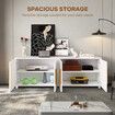 TV Stand Storage Cabinet White Entertainment Unit Television Console Table Media Centre Bench Bed Living Room Furniture with 4 Doors