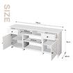 Farmhouse TV Stand Unit White Modern Rustic Kitchen Buffet Table Storage Cabinet Television Entertainment Centre with Barn Doors