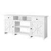 Farmhouse TV Stand Unit White Modern Rustic Kitchen Buffet Table Storage Cabinet Television Entertainment Centre with Barn Doors