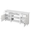 Farmhouse TV Stand Unit White Modern Rustic Kitchen Buffet Table Storage Cabinet Television Entertainment Centre with Barn Doors