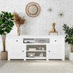 Farmhouse TV Stand Unit White Modern Rustic Kitchen Buffet Table Storage Cabinet Television Entertainment Centre with Barn Doors