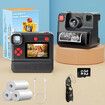 1080P Instant Print Camera for Kids,HD Digital Video Cameras with 3 Rolls Print Paper & 32G Card for Christams Gifts-Black