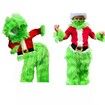 Green Furry Monster Christmas Cosplay Costume Hooded Santa Claus Top and Fuzzy Pants Set for Kids Boys and Girls Size M 120cm