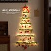 Christmas Wall Hanging Decoration with Red Fruit Luminous Non Woven Christmas Tree for Indoor Outdoor Holiday Scene