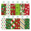 30x30cm 12 Designs Christmas Scrapbook Paper 24 Sheets Grinch Pattern Double Sided Craft Paper for Card Making and Photo Albums