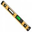 Magnetic Torpedo Level, 24 in, LED Backlit Screen Mechanical Bubble Vials Ruler for 0-360 Degree, Gravity Sensor Aluminum Alloy Leveler Tool w/ Viewing Window, Shock-Resistant for Plumbing, Wood