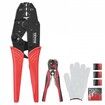 Crimping Tool, AWG22-10 Heat Shrink/Nylon/Insulated Terminal Crimper, Labor-Saving Ratcheting Wire Crimp Pliers with a Pair Of Gloves, a Wire Stripping Pliers, and 210pcs Heat Shrink Tubes