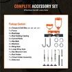 Mortising Attachment for Drill Press, 4 Model Drills Square Hole Chisel Set, Bench Drill Locator Set Mortise and Tenon Tools with 5 Bushings, for Woodworking Mortising Tenoning Drilling Machine