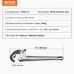 Aluminum Straight Pipe Wrench 14 in Automatic Jaw Adjustment 60CRV Jaw
