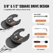 Crowfoot Wrench Set, 1/2" and 3/8" Drive 15-Piece Crows Foot Wrench Set with PP Storage Case, Metric 8-24 mm, CRMO Steel and Manganese Phosphate Finish, for Mechanical Maintenance or Repairs