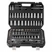 Socket Set, 1/4" and 3/8" Drive Socket and Ratchet Set, 6-Point Socket Opening, 106 Pcs Tool Set SAE and Metric, Deep and Standard Sockets, 5/32-1 in, 5-19 mm, with Accessories, Storage Case